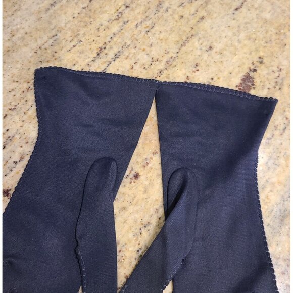 Vintage Size M Blue Nylon Stretch Formal 10.5" Long Gloves Stitching Detail - Picture 9 of 16